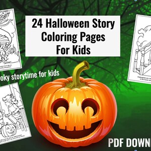 Gruselige Halloween Storytime Malvorlagen für Kinder