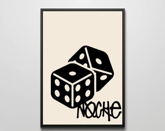 Retro poster Art Print Trendy Dice Art Prints Fashion Trendy Digital Prints Download, Aesthetic Print