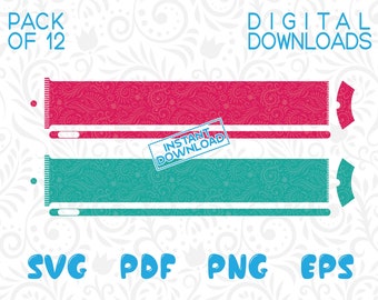 Könnte beinhalten: Ein digitales Download-Paket mit 12 SVG-, PDF-, PNG- und EPS-Dateien mit einem rosafarbenen und türkisfarbenen Muster. Der Text "INSTANT DOWNLOAD" befindet sich in einem blauen Kasten.