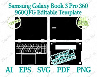 Samsung Galaxy Book 3 Pro 360 2023 Skin Template, Editable Files (Digital Download) DS413