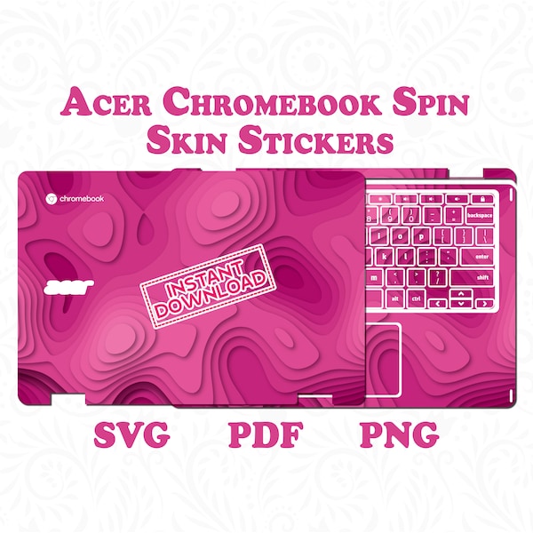 Acer Chromebook Skins in 3 mehrfarbigen Acer Chromebook Case Skins in sofortiger digitaler herunterladbarer Acer Chromebook Spin Skins Aufkleber Datei