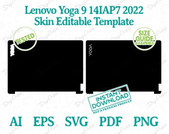 Lenovo Yoga 9 14IAP7 2022 Top Skin Template by DigiArtist Store in Instant Digital Download, DS457