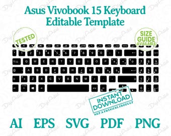 Modello modificabile per Asus Vivobook 15 X512JP S512JP di DigiArtist Store, modello skin per Asus Vivobook in download digitale istantaneo, DS388
