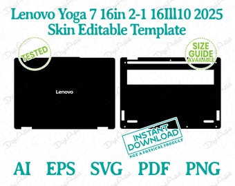 Lenovo Yoga 7 16in 2-1 16Ill10 2025 Back and Bottom Skin Template by DigiArtist Store in Instant Digital Download, DS426