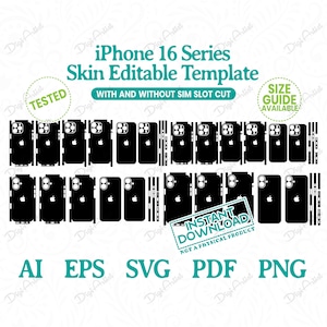 iPhone 16 Series Template by DigiArtist Store, Pack of 32 Apple iPhone 16 Editable Template in Instant Digital Download, DS283