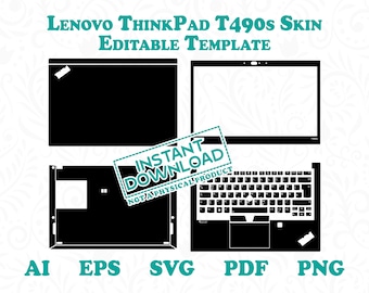 Lenovo ThinkPad T490s Skin Editable Template by DigiArtist Store, Custom Keyboard Printable Template in Instant Digital Download, DS250