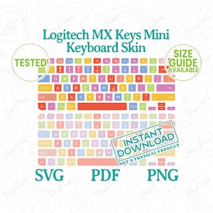 Logitech MX Keys Mini Cute Keyboard Stickers by DigiArtist Store, Pack of 2 Logitech Keyboard Keyboard Skin, Instant Digital Download DS066