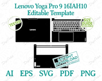 Lenovo Yoga Pro 9 16IAH10 Skin Editable Template by DigiArtist Store, Lenovo Yoga Pro 9 16in 10 Gen Skin in Instant Digital Download, DS408