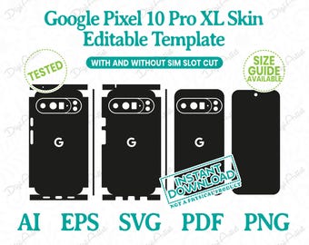 Google Pixel 10 Pro XL Skin Editable Template by DigiArtist Store in Instant Digital Download, DS402