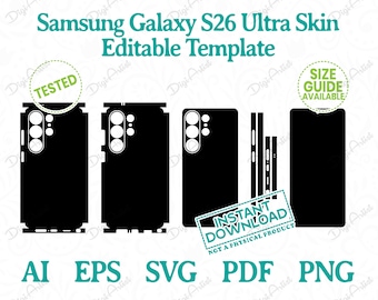 Samsung Galaxy S26 Ultra Skin Editable Template by DigiArtist Store in Instant Digital Download, DS419