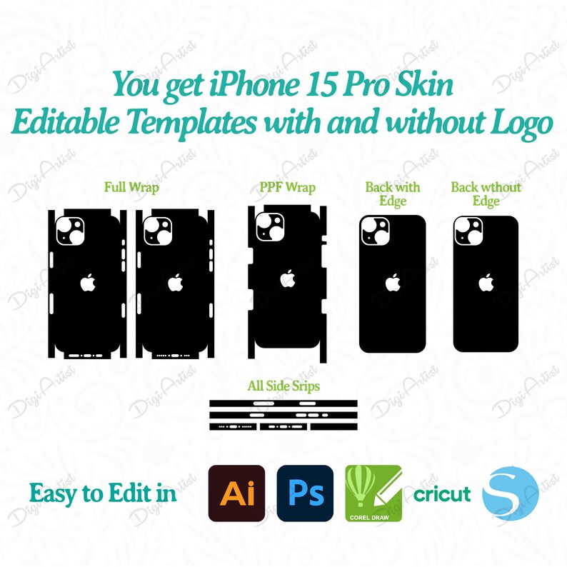 IPhone 15 Plus Editable and Printable Template by Digiartist Store ...