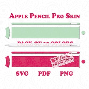Apple Pencil Pro Skin by DigiArtist Store, Pack of 12 Apple Pencil Skin in Digital Download, DS121