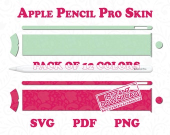 Apple Pencil Pro Skin by DigiArtist Store, Pack of 12 Apple Pencil Skin in Digital Download, DS121