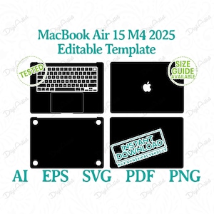 MacBook Air 15 M4 2025 Skin Redigerbar Mall av DigiArtist Store, MacBook Air 15-tums Mall i Omedelbar Digital Nedladdning, D377