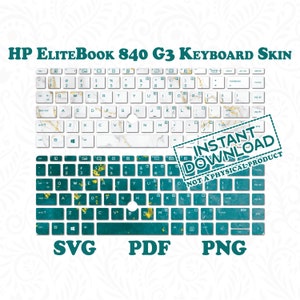 HP EliteBook 840 weißer Marmor niedliche Tastaturaufkleber von DigiArtist Store 2er-Pack HP Elite Book Keyboard Skins, digitaler Download, KS104
