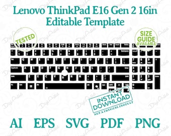 Lenovo ThinkPad E16 Gen 2 16-Inch EU Keyboard Editable Template by DigiArtist Store in Instant Digital Download, DS407
