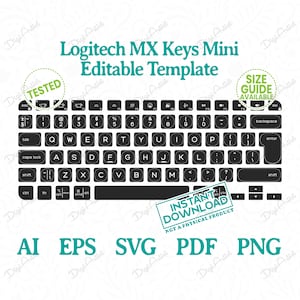 Logitech MX Keys Mini Keyboard Skin by DigiArtist Store, Pack of 2 Colors Logitech Mini Keyboard Stickers in Digital Download, DS010