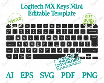 Logitech MX Keys Mini Keyboard Skin by DigiArtist Store, Pack of 2 Colors Logitech Mini Keyboard Stickers in Digital Download, DS010