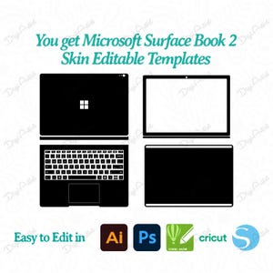 Microsoft Surface Book 2 13.5-inch Skin Editable Template by DigiArtist Store, Surface Book 2 Template in Instant Digital Download, DS327
