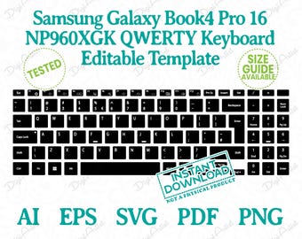 Samsung Galaxy Book4 Pro 16 2024 Keyboard Skin Template, Editable Design (Digital Download), DS414