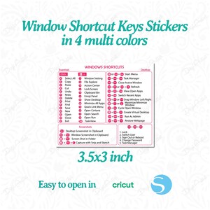 Window Shortcut Stickers by Digiartist Store, Pack of 4 Color Shortcuts ...