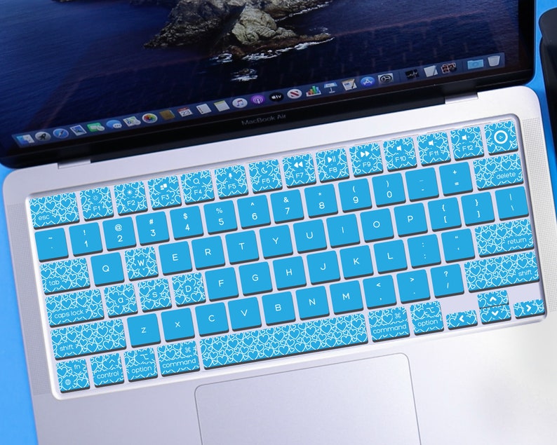 Keyboard Printable Stickers, MacBook 13.6 Inch Laptop Decal Clipart, Pack of 4, Instant Digital
