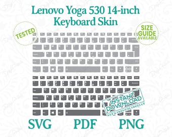 Lenovo Yoga 530 14 Keyboard Skin by DigiArtist Store, Pack of 2 Lenovo Yoga 530 Keyboard Skin in Digital Download, DS019