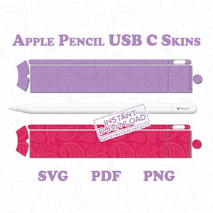 Apple Pencil USB C Skin by DigiArtist Store, Pack of 16 Apple Pencil Skin in Digital Download, DS122
