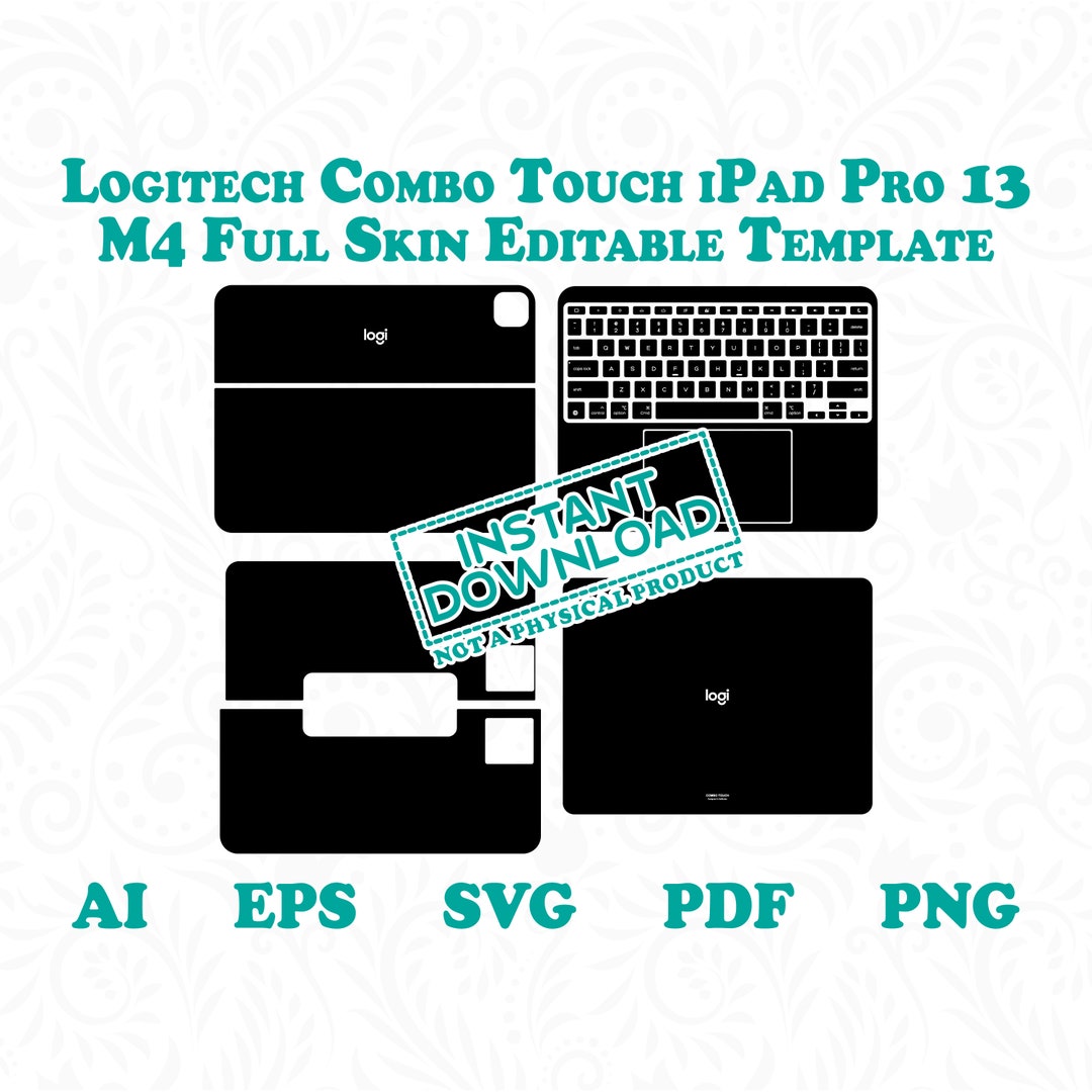 Logitech Combo Touch Apple iPad Pro 13 M4 Editable Template by ...