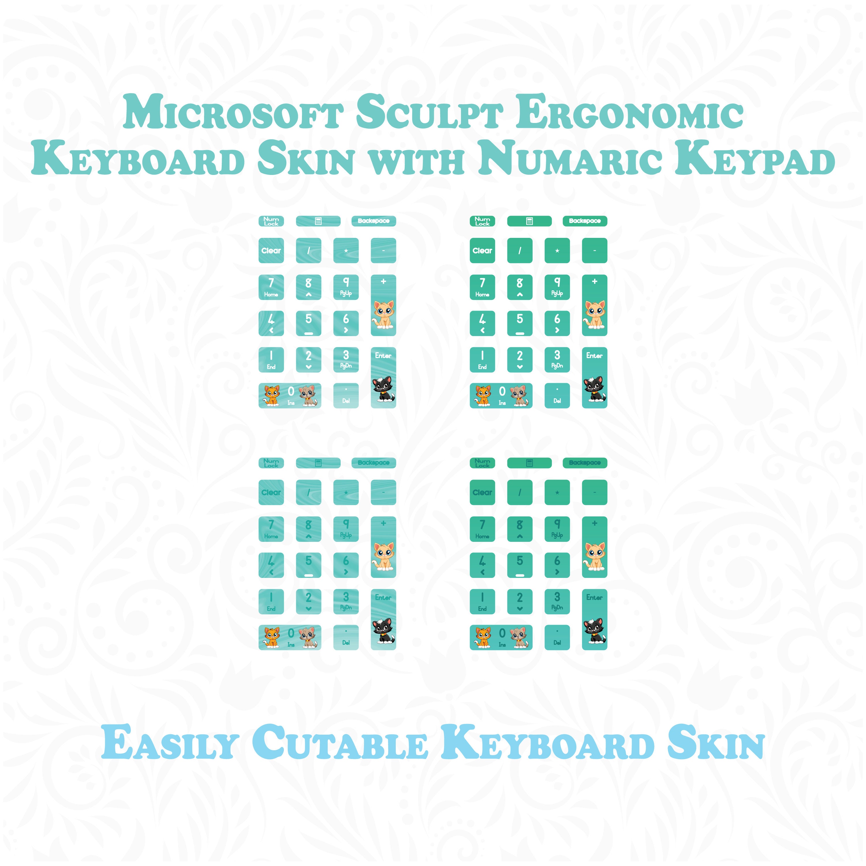 Microsoft Sculpt Ergonomic 1559 and Numeric Keyboard Stickers, Pack of ...