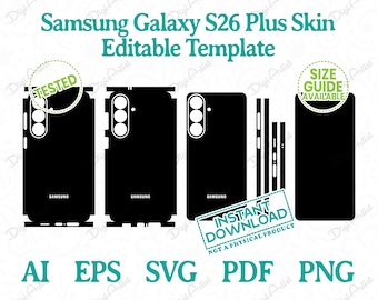 Samsung Galaxy S26 Plus Skin Editable Template by DigiArtist Store in Instant Digital Download, DS420
