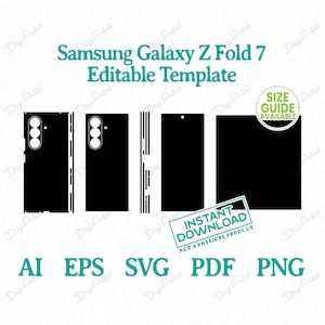 Samsung Galaxy Z Fold 7 Editable Template by DigiArtist Store, Samsung Z Fold 7 Template in Instant Digital Download, D386