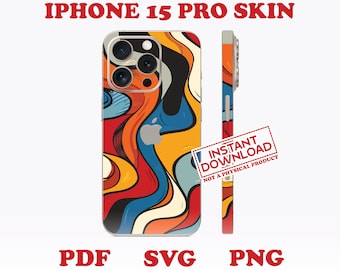 iPhone 15 Pro Skins von DigiArtist Store, iPhone 15 Pro Hülle Designer Phone Case Skin in Digital Download, S114