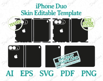 Apple iPhone Duo Skin Editable Template in Instant Digital Download by DigiArtist Store, DS453