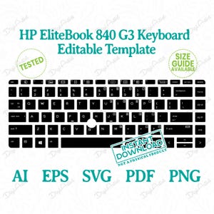 HP EliteBook 840 G3 Tastatur bearbeitbare Vorlage von DigiArtist Store, HP Elite Book Keyboard Template in Instant Digital Download, DS218