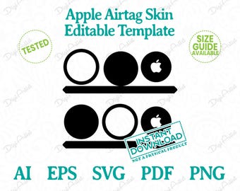 Apple Airtag Skin Editable Template by DigiArtist Store, Slim Apple Airtag Skin Template in Instant Digital Download, DS208