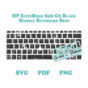 HP EliteBook 820 Schwarzer Marmor Niedliche Tastaturaufkleber von DigiArtist Store, HP Elite Book Keyboard Skins, Digital Download, KS105