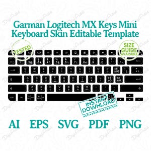 Logitech MX Keys Mini Editable Template by DigiArtist Store, Logitech German Keyboard Template in Instant Digital Download, DS336