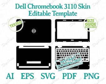 Dell Chromebook 3110 2022 Skin Editable Template by DigiArtist Store in Instant Digital Download, DS417
