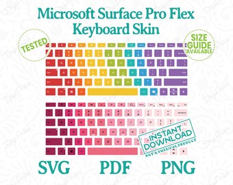 Adesivo para teclado Microsoft Surface Pro Flex 11 da DigiArtist Store, pacote com 2 adesivos para teclado Microsoft em formato digital para download, DS009