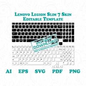 Lenovo Legion Slim 7 Skin Editable Template by DigiArtist Store, Lenovo Laptop Skin Cut Files for Cricut in Instant Digital Download, DS263