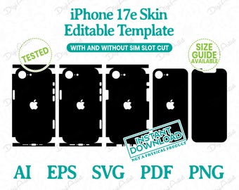 iPhone 17e Skin Template by DigiArtist Store in Instant Digital Download, DS428