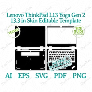 Lenovo ThinkPad L13 Yoga Gen 2 13.3 bewerkbare sjabloon van DigiArtist Store, Lenovo ThinkPad-sjabloon in directe digitale download, DS317
