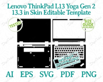 Lenovo ThinkPad L13 Yoga Gen 2 13.3 Editable Template by DigiArtist Store, Lenovo ThinkPad Template in Instant Digital Download, DS317