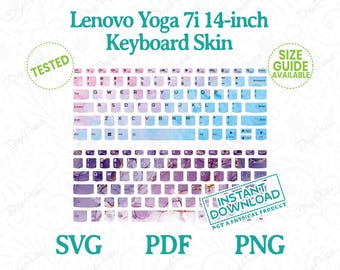 Lenovo Yoga 7i 14 Keyboard Skin von DigiArtist Store, 6er Pack Lenovo Yoga 7i Skin im digitaler Download, DS018
