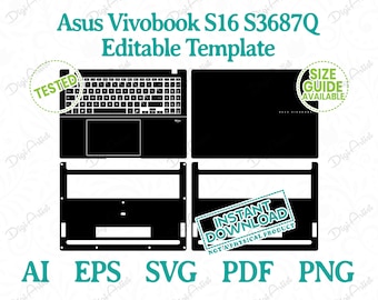 Asus Vivobook S16 S3687Q 2026 Editable Template by DigiArtist Store in Instant Digital Download, DS412