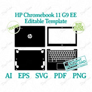 HP Chromebook 11 G9 EE Editable Template by DigiArtist Store, HP Chromebook Skin Template Laptop Wrap in Instant Digital Download, DS350