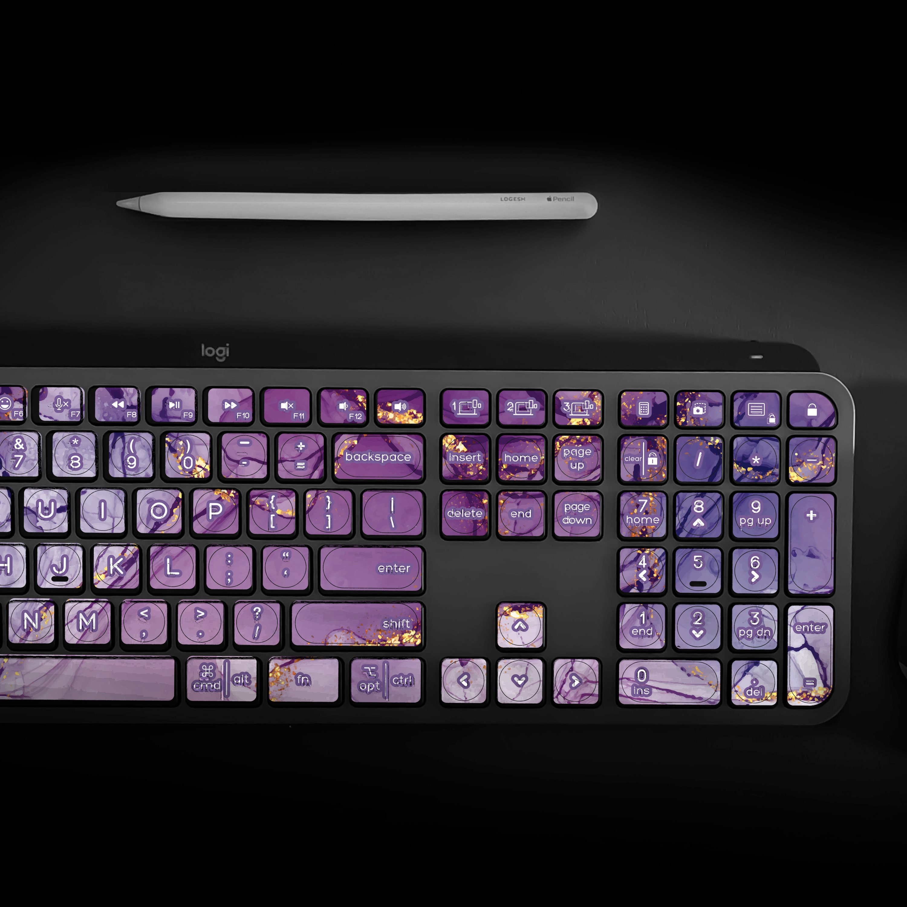 Logitech Keyboard Full Size MX Keys Keyboard Stickers Set of 6 Logitech