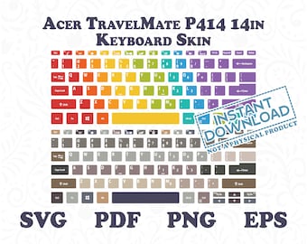 Acer Travelmate P414 14 Custom Keyboard Skin, Pack of 4 Acer Skin Cute Keyboard Skin, Instant Digital Download