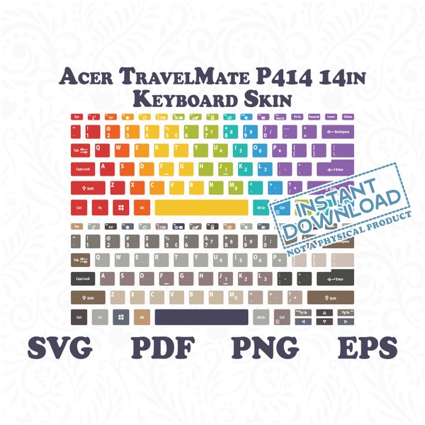 Acer Travelmate P414 14 Custom Keyboard Skin, 4er Pack Acer Skin Cute Keyboard Skin, Sofortiger digitaler Download